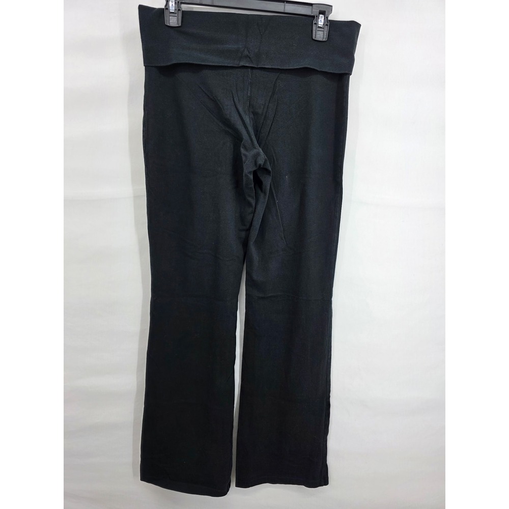 Victorias Secret PINK Yoga Pants Black Foldover Waist Flared Leg Womens Medium